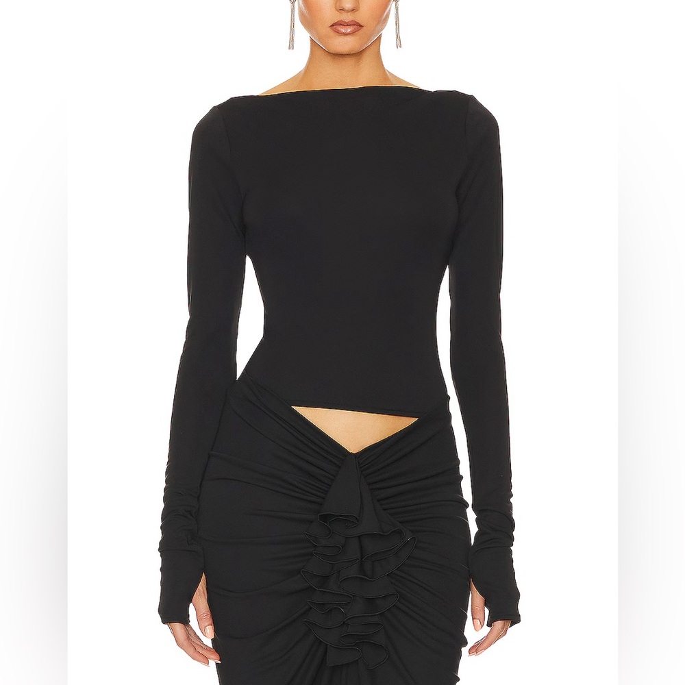 Helsa Black Long Sleeve Top XXS